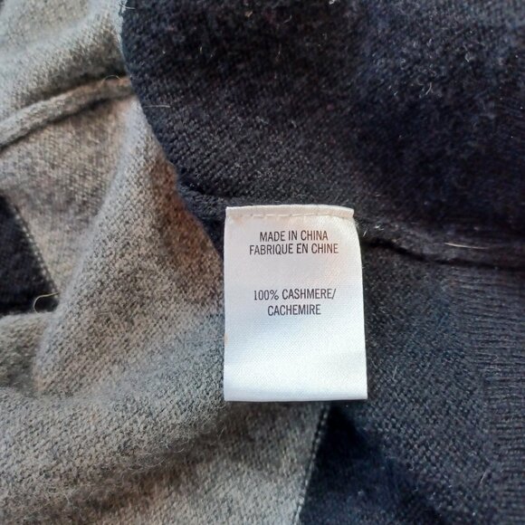 Theory Cashmere Cardigan Ashtry R Royal Black Gray Stripes Open Front Size Small - Picture 5 of 10